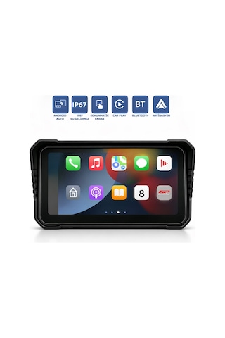 Gp Vovel M-790 6.25 Ekran Ön Arka Kameralı Motosiklet Carplay Multimedya Navigasyon Sistemi 6.2"