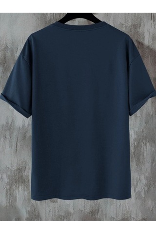 Flood Of Style Unisex Lacivert Forgotten Oversize Bisiklet Yakak Tshirt