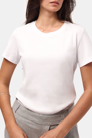 it's basic Kadın Beyaz S6-2 Bisiklet Yaka Organik Koton T-shirt