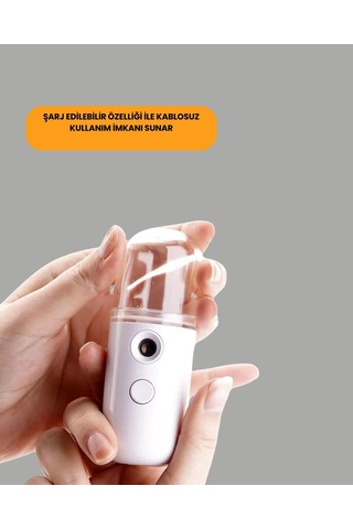Mey İthalat Taşınabilir Şarjlı Buhar Nemlendirici Kablosuz Akıllı Pro Teknolojili Mini Cilt Ve Ortam Nemlendirici