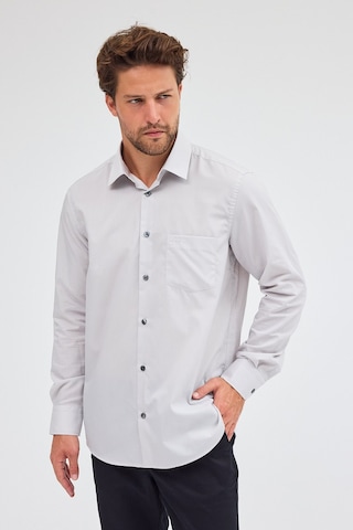 İmza Taş Rengi Sert Yaka Uzun Kol Easy To Iron Comfort Fit Pamuklu Gömlek 1004255300 - Taş Rengi