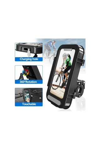 Mtb Elektrikli Bisiklet Su Geçirmez Dokunmatik Ekran Telefon Kılıfı Motosiklet Bisiklet Gidon Dağı Cep Telefonu Tutucu Çok Renkli