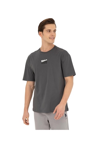 U.s. Polo Assn. Erkek Comfort Fit Bisiklet Yaka Tişört Antrasit