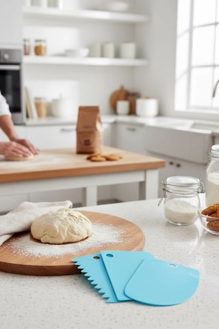 3 Lü Hamur Şekillendirici Seti Hamur Kesici Kazıyıcı Spatula Pasta Pizza Hamur Aparatı Diğer