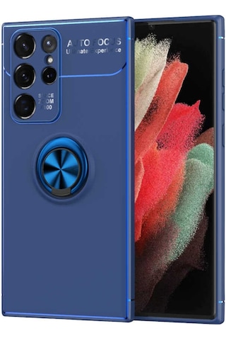 Galaxy S22 Ultra Kılıf Zore Ravel Yüzüklü Silikon Kılıf