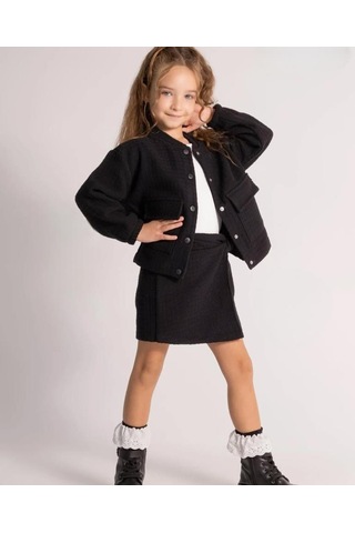 Dmb Kids Kız Şort Etek Takım 25ydmb0549 Beyaz - Siyah