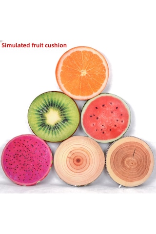 Youmex 39cm Çap 7cm Kalınlukta Kırmızı Karpuz Desenli, Yıkanabilir Kılıfıyla 3d Meyve Desenli Yastık - Oturma/dayama Kullanıma Uygun, Tüm Yaş Grupları İçin Diğer