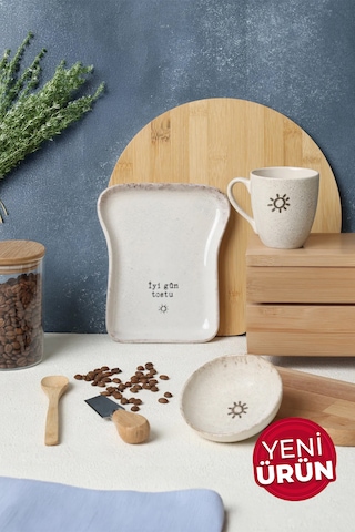 Keramika Tost Kahvaltı Takımı 3 Parça 22504-09 Krem