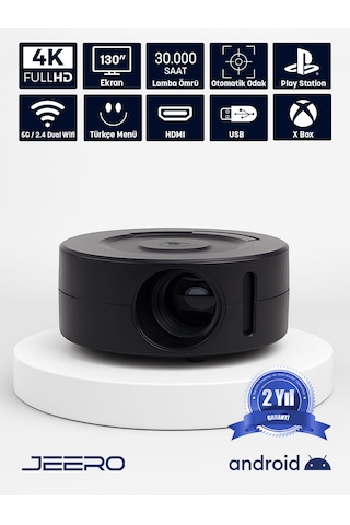 Jeero Mini Ev Sinema Projeksiyon Cihazı Türkçe Menü Yt200