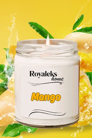 Doğal Özel Seri Kokulu Dekoratif Kavanoz Mum 210 Cc - Mango Esansı - Ryl Çok Renkli