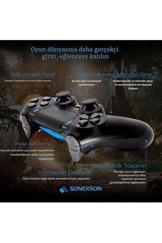 Doubleshock Ps 4 Kablosuz Joystick Tablet Telefon Pc Uyumlu Titreşimli Oyun Kolu 1 Adet