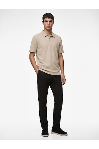 Koton Regular Fit Kısa Kollu Dokulu Pamuklu Polo Yaka Tişört Yeşil 6sam10078mk
