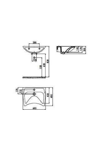 Creavit 50 x 60 CM Bedensel Engelli Duvara Monte Lavabo Bd060