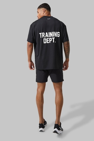 T-shirt - Training Dept. Baskılı Oversize Bisiklet Yaka Kısa Kol Siyah Tişört Siyah