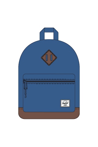 Herschel Heritage Çocuk Su İtici Kumaş Sırt Çantası, 15 L-24058 Kobalt Mavi-kahverengi
