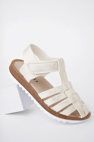 Muggo Rapunzel Garantili Günlük Ortopedik Hafif Taban Cırtlı Kız Çocuk Sandalet Bej