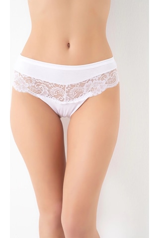 Angbutik G-box 932 Bayan Dantel Detaylı Cotton Bikini Külot Beyaz