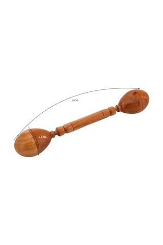 Ahşap Maracas Çift Taraflı 28 Cm Uzak Doğu Müzik Aleti Marakas Açık Gri