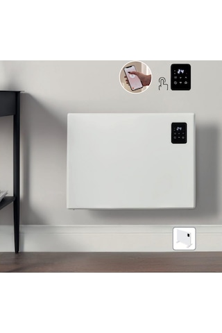 Elektrikli Wifi Konvektör Panel Isıtıcı 1500 W Beyaz