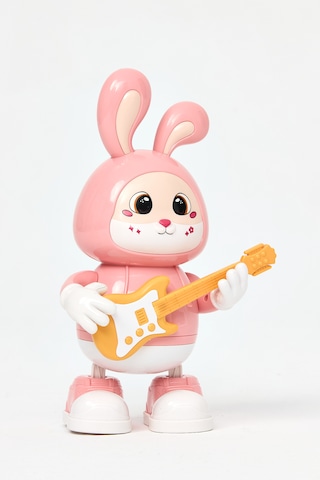 Dans Eden Müzikli Ve Işıklı Gitarist Tavşan Pembe Renk