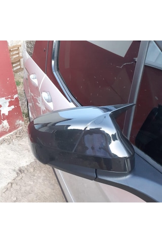 Sts Oto Aksesuar Ford Courier 2018-2021 Uyumlu Batman Yarasa Ayna Kapağı Piano Black Abs Plastik (01)
