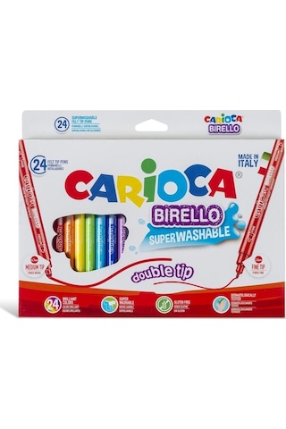 Carioca Birello Süper Yıkanabilir Çift Uçlu Keçeli Kalem 24'lü