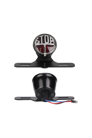 Moveevo Motosikletler İçin Klasik Stiliyle Yenilenen Durma/fren Lambası - Aluminyum Gövde, Yüksek Parlaklık, Evrensel Uyum, Plaka Tutuculu