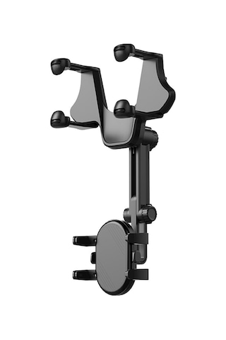 Xindoker Araç Geribakış Aynası Tutucu, 360 Dönebilen, Tek Elle Kullanıma Uygun, Ar Navigasyon İçin, Görünümü Engellemeyen Akıllı Telefon Tutucu Siyah