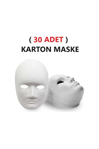 30 Adet, Karton Maske, Boyanabilir, Eğitici Maske Boyama, Etkinlik Ve Hobi Maskesi 30 Adet, Karton Maske, Boyanabilir, Eğitici Maske Boyama, Etkinlik Ve Hobi Maskesi