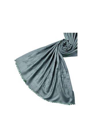 Mim Eşarp Işıl İpek - H Desen Kaşmir İpek Şal 75x190 Cm Koyu Gri