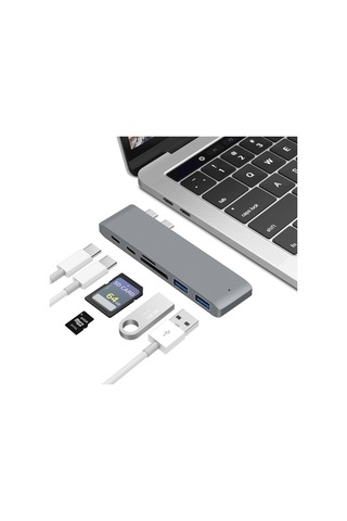 Sones Usb-c - Hdmı Ayırıcı Yerleştirme İstasyonu Kart Okuyucu, Özellikler: 6'sı 1 Arada Gri