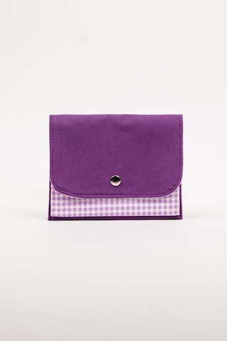 Fabric Craft Bag Kadın Cüzdanı Kumaş, Çıtçıt Kapamalı Mor