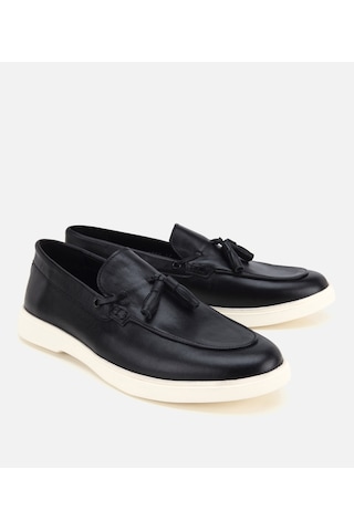 Hotiç Erkek Deri Siyah Püskül Detaylı Hafif Günlük Loafer 02ayh319450a100 02ayh319450a100