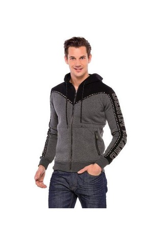 Cipo & Baxx Cl381 Metal Droplu Taşlı Kapşonlu Kışlık Sweatshirt 001