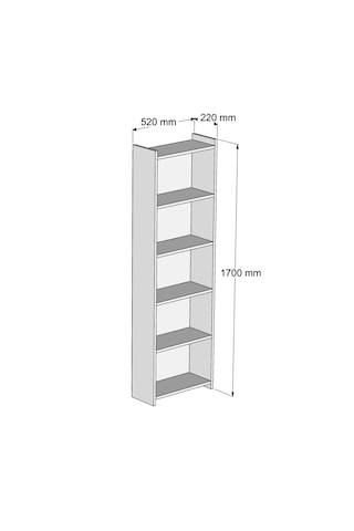 Ferniso Mobilya 5 Bölmeli Kitaplık Çam-beyaz