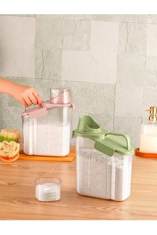 Yeni Nesil Çok Fonksiyonlu Saklama Kabı 1800 Ml Plastik Pembe Diğer