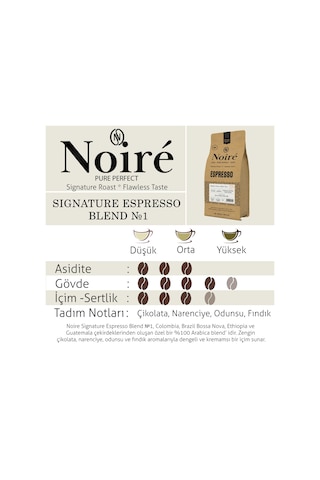 Noire Signature Espresso Blend 1 1000g %100 Arabica Blend Çekirdek