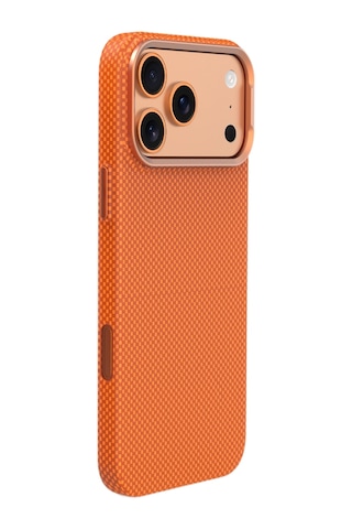 Piili Apple iPhone Uyumlu 17 Pro Max Kevlar Serisi Magsafe Kılıf Turuncu