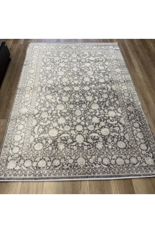 Hoom Rugs Elegant 006 Antrasit Vizon Doğal Elyaf Yansımalı Klasik Desenli Salon Halısı