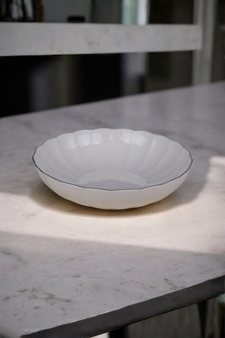Kütahya Porselen Bone Luz Platin Fileli Bowl Kase 25x6cm 2000ml 2 Li Bnlzf25ks00 Çok Renkli