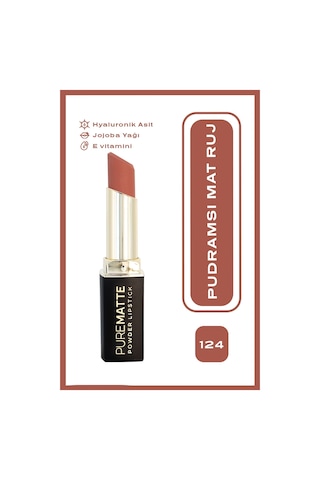 Pure Matte Powder Lipstick No: 124 - Pudralı Mat Ruj 124