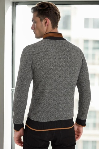 1021 Dewberry Erkek Sweatshırt-koyu Balıksırtı Siyah Koyu Balıksırtı Siyah