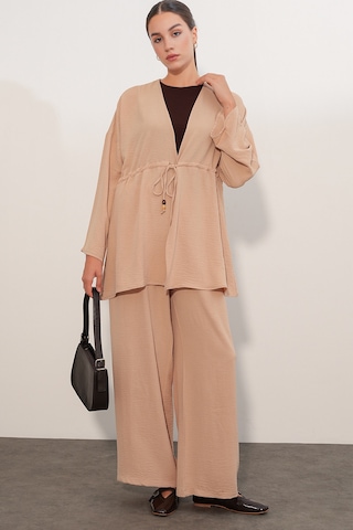 Bigdart Kadın Ayrobin Kimono Pantolon İkili Takım 30101 - Bej