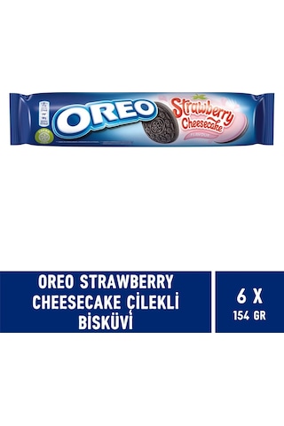 Oreo Strawberry Cheesecake Çilekli Bisküvi 6 x 154 G