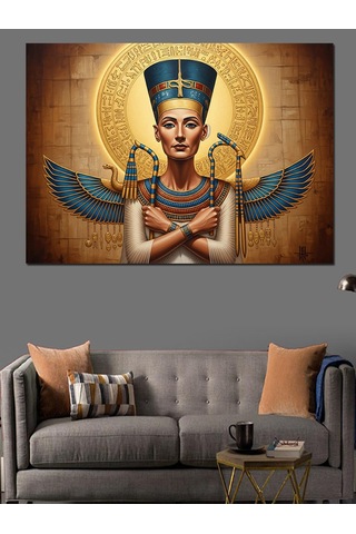 Mısır Kraliçesi Nefertiti Heykeli Dekoratif Kanvas - Mdf Ahşap Tablo