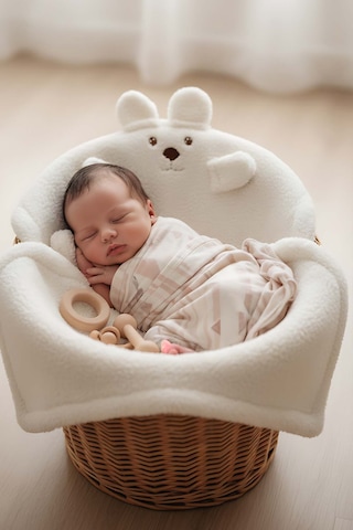 Beyaz Ayıcık Figürlü Peluş Bebek Battaniyesi Çok Renkli