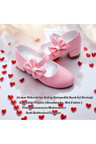 Beebron Ortopedik Topuklu Abiye Kız Çocuk Ayakkabı Soft Series Abiayk2401 Pembe Pembe