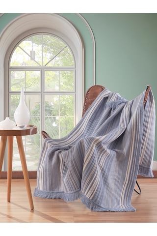 Vicuna Home Softy Pamuklu Tv Battaniyesi -kot Mavi