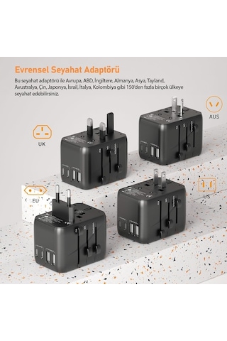 Buff Bl80 Universal Seyehat Şarj Adaptörü Çoklu Priz Dönüştürücü