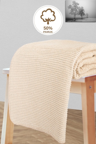 Verra Home Pamuklu Tv Battaniyesi 150 x 200 Bej